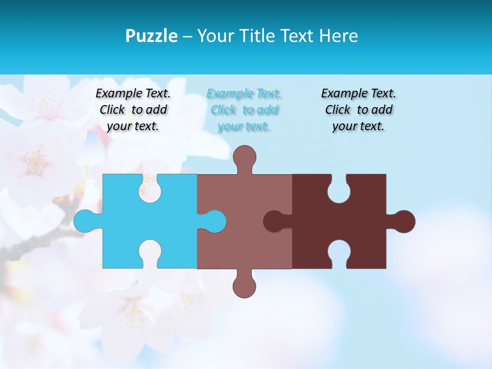 A Branch Of A Blossoming Cherry Tree With A Blue Sky In The Background PowerPoint Template