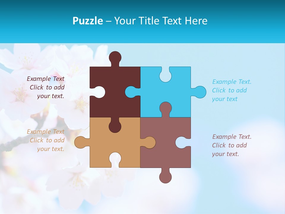 A Branch Of A Blossoming Cherry Tree With A Blue Sky In The Background PowerPoint Template