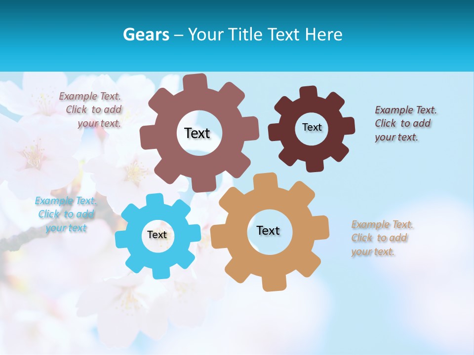 A Branch Of A Blossoming Cherry Tree With A Blue Sky In The Background PowerPoint Template