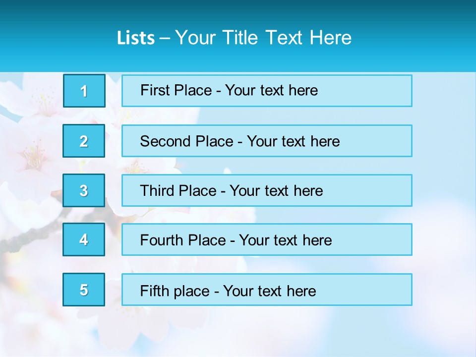 A Branch Of A Blossoming Cherry Tree With A Blue Sky In The Background PowerPoint Template