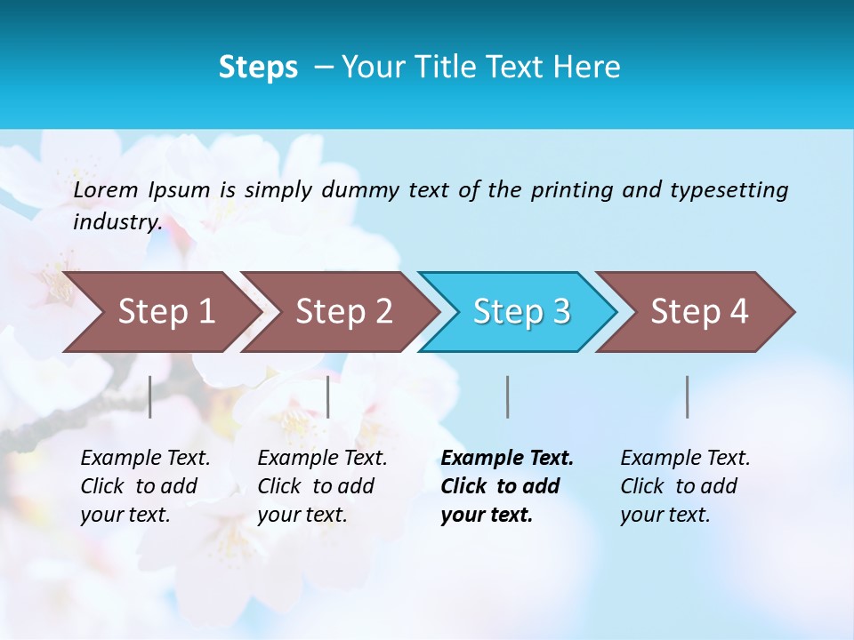 A Branch Of A Blossoming Cherry Tree With A Blue Sky In The Background PowerPoint Template