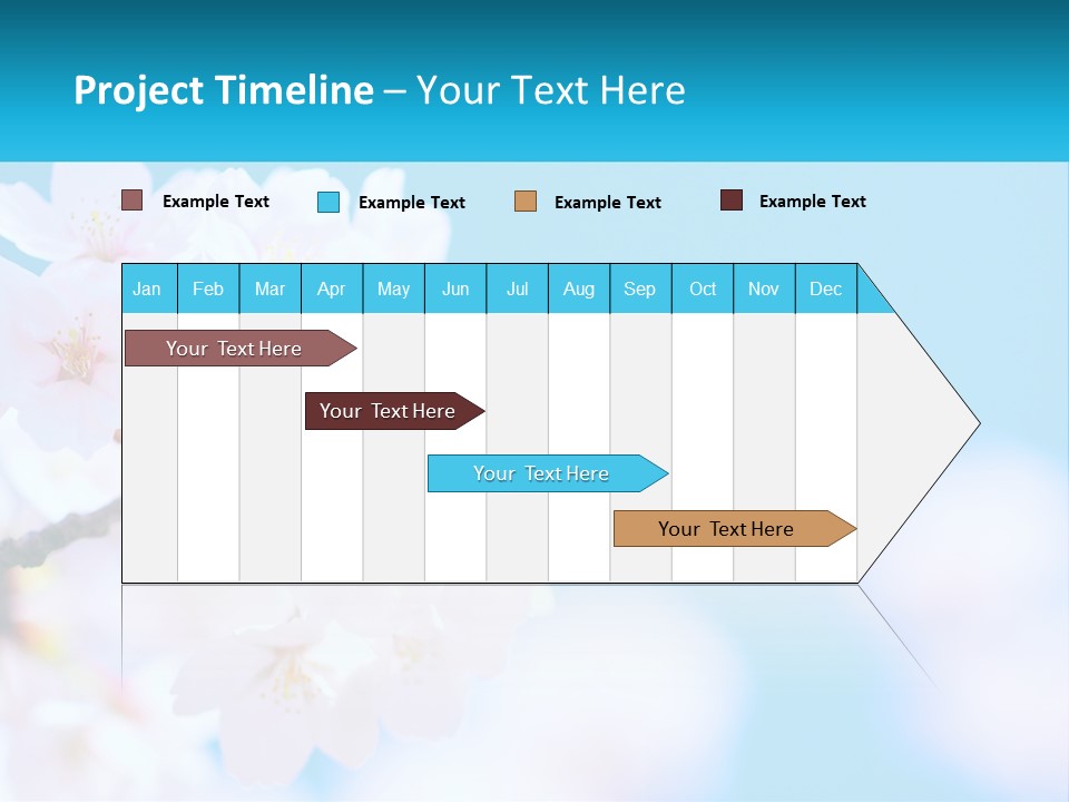 A Branch Of A Blossoming Cherry Tree With A Blue Sky In The Background PowerPoint Template