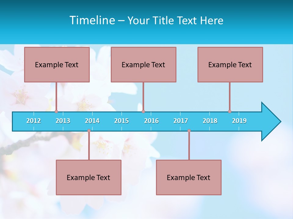 A Branch Of A Blossoming Cherry Tree With A Blue Sky In The Background PowerPoint Template