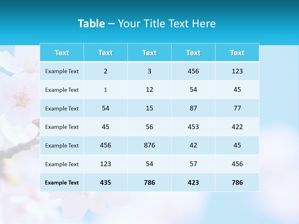 A Branch Of A Blossoming Cherry Tree With A Blue Sky In The Background PowerPoint Template