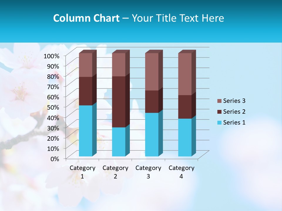 A Branch Of A Blossoming Cherry Tree With A Blue Sky In The Background PowerPoint Template