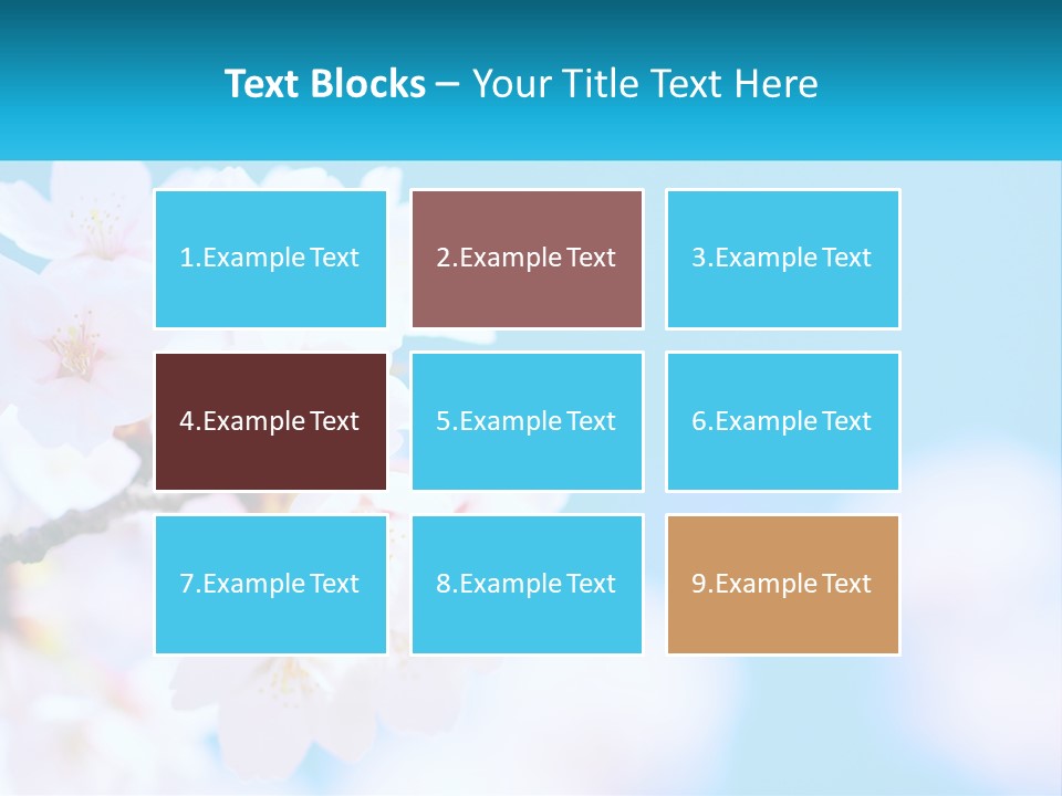 A Branch Of A Blossoming Cherry Tree With A Blue Sky In The Background PowerPoint Template