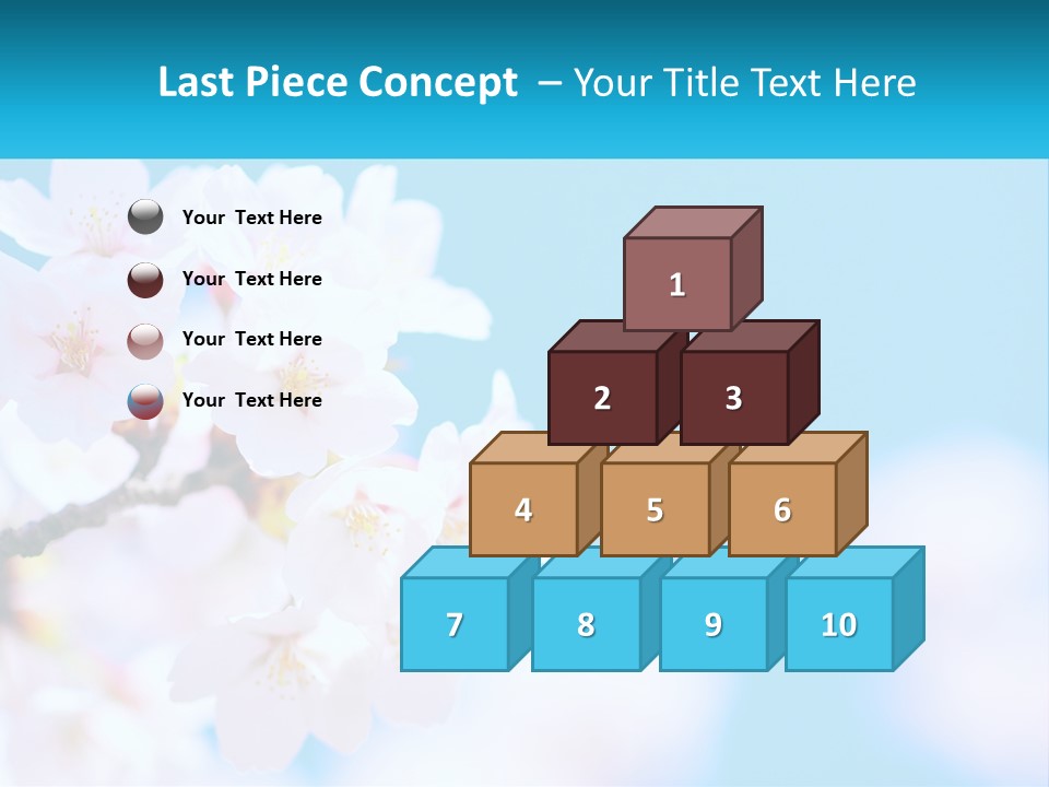 A Branch Of A Blossoming Cherry Tree With A Blue Sky In The Background PowerPoint Template