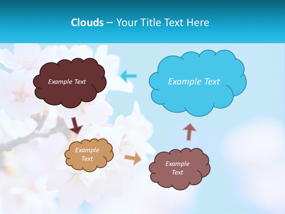 A Branch Of A Blossoming Cherry Tree With A Blue Sky In The Background PowerPoint Template