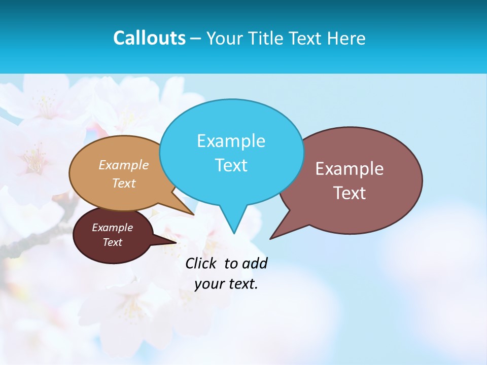 A Branch Of A Blossoming Cherry Tree With A Blue Sky In The Background PowerPoint Template