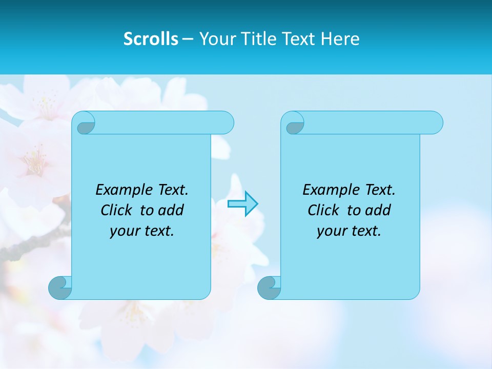 A Branch Of A Blossoming Cherry Tree With A Blue Sky In The Background PowerPoint Template