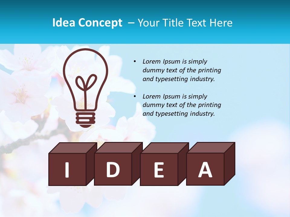 A Branch Of A Blossoming Cherry Tree With A Blue Sky In The Background PowerPoint Template