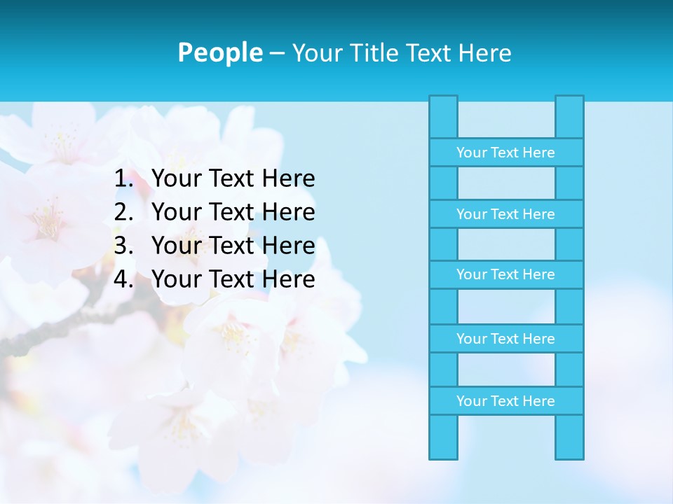 A Branch Of A Blossoming Cherry Tree With A Blue Sky In The Background PowerPoint Template
