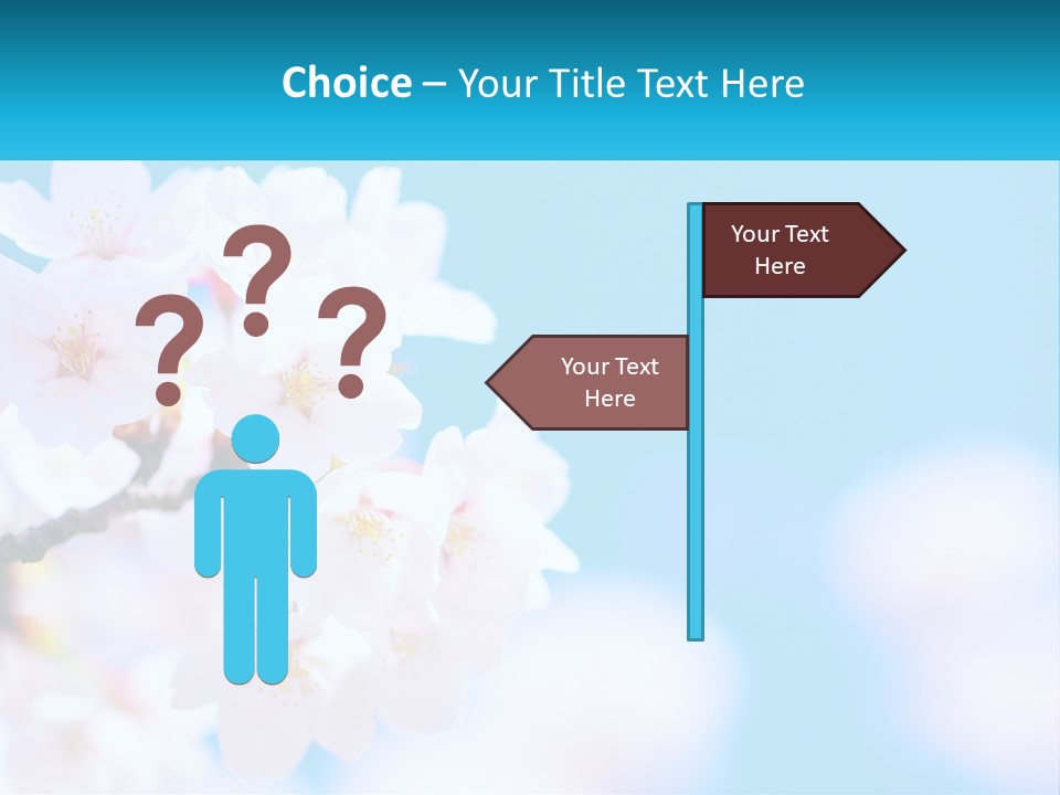 A Branch Of A Blossoming Cherry Tree With A Blue Sky In The Background PowerPoint Template