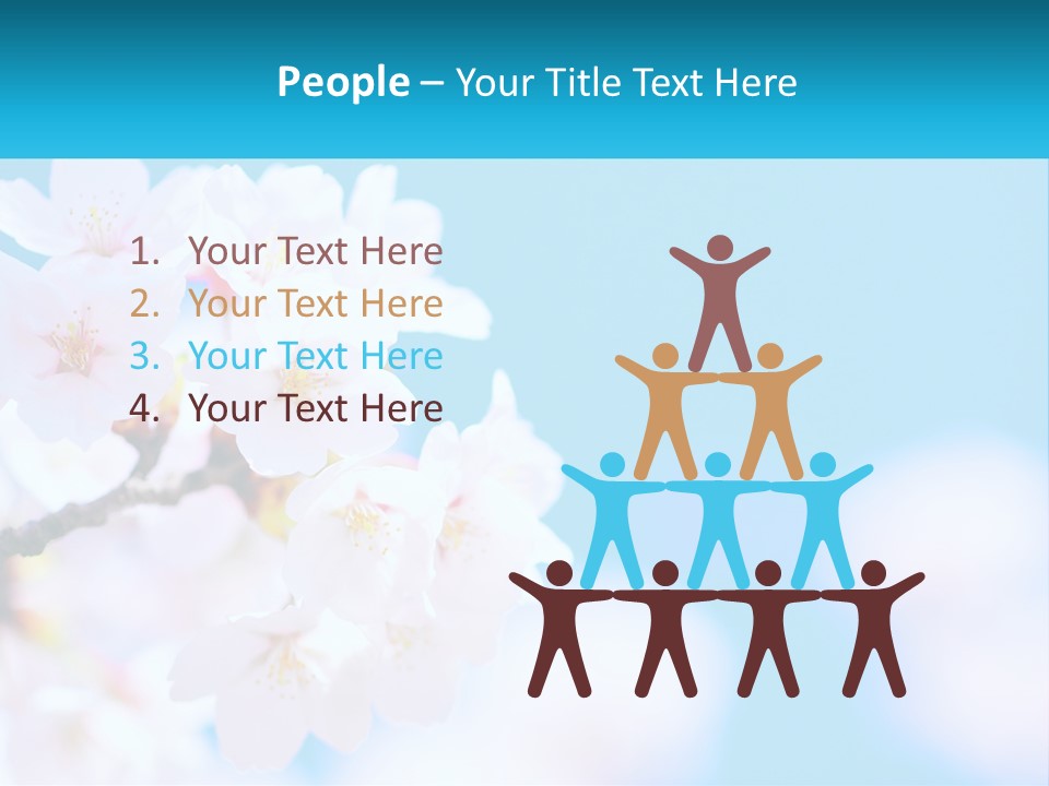 A Branch Of A Blossoming Cherry Tree With A Blue Sky In The Background PowerPoint Template