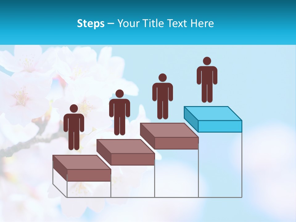 A Branch Of A Blossoming Cherry Tree With A Blue Sky In The Background PowerPoint Template