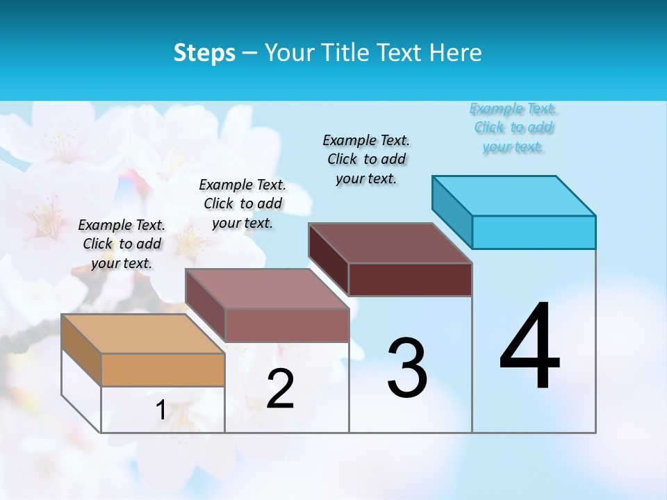 A Branch Of A Blossoming Cherry Tree With A Blue Sky In The Background PowerPoint Template