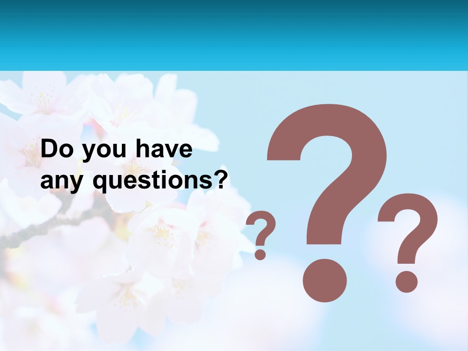 A Branch Of A Blossoming Cherry Tree With A Blue Sky In The Background PowerPoint Template