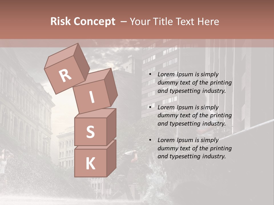 A Man Walking Across A Bridge In The Rain PowerPoint Template