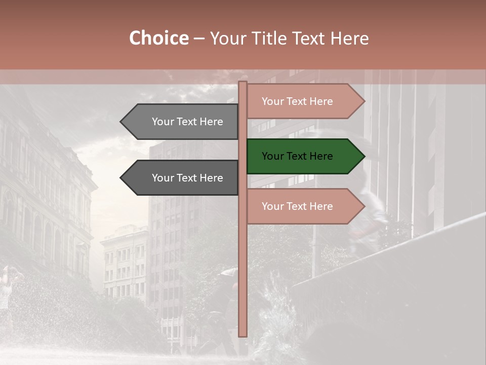 A Man Walking Across A Bridge In The Rain PowerPoint Template