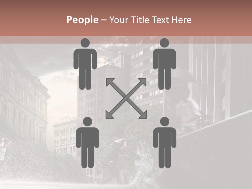 A Man Walking Across A Bridge In The Rain PowerPoint Template