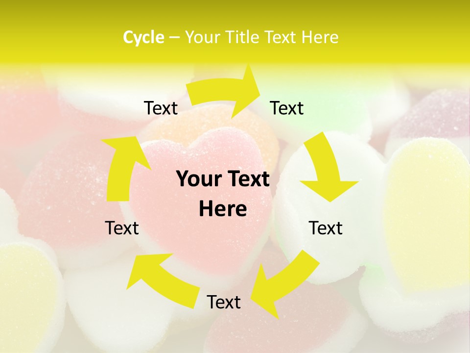 A Pile Of Candy Hearts Sitting On Top Of A Table PowerPoint Template