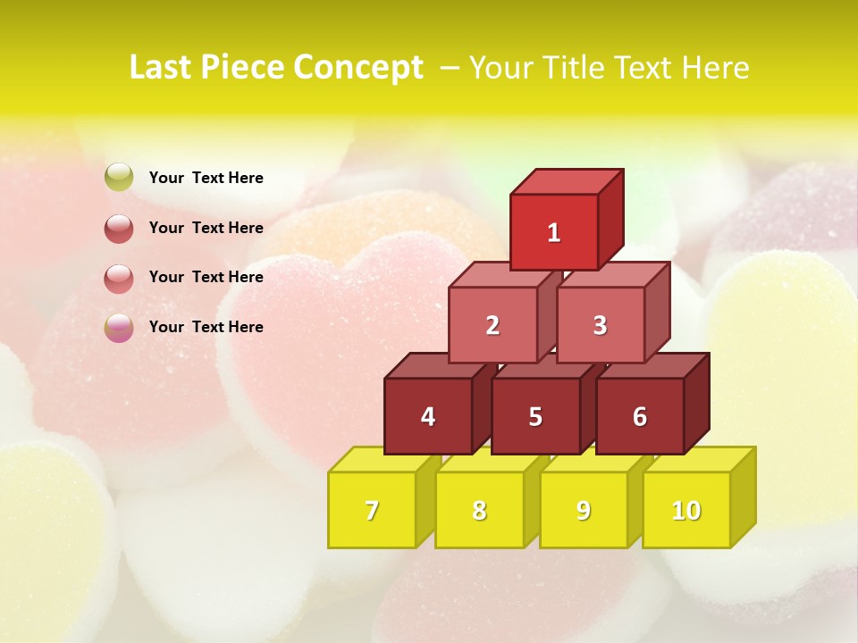 A Pile Of Candy Hearts Sitting On Top Of A Table PowerPoint Template