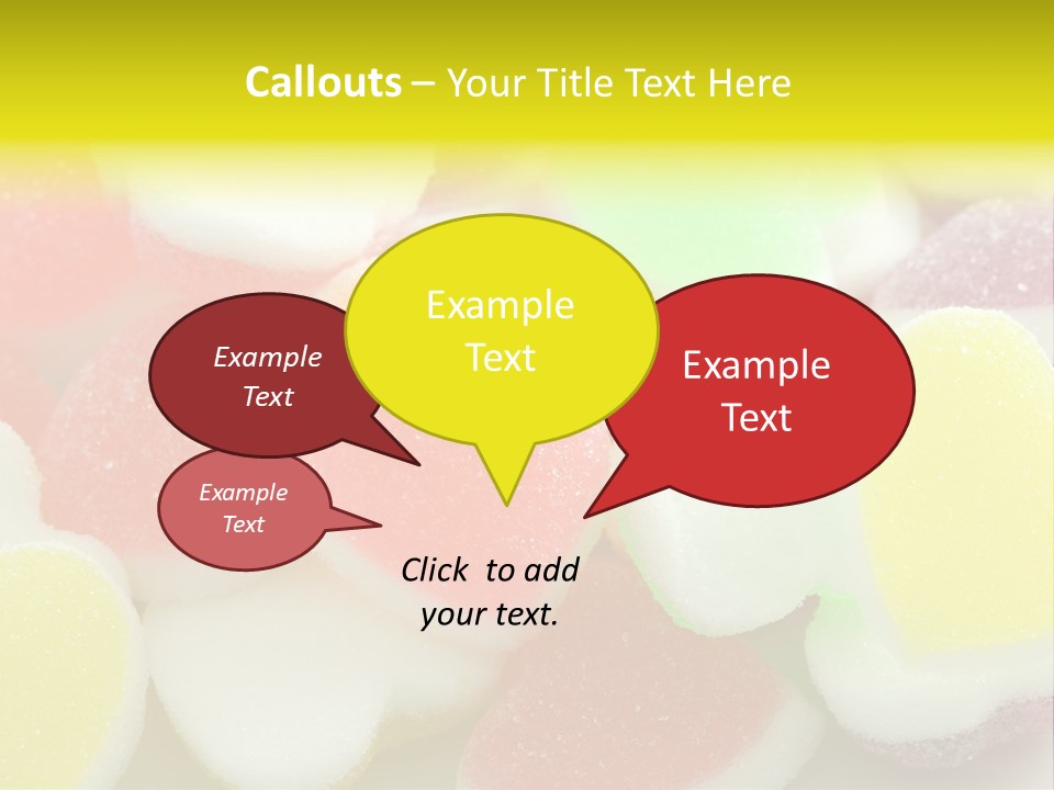 A Pile Of Candy Hearts Sitting On Top Of A Table PowerPoint Template