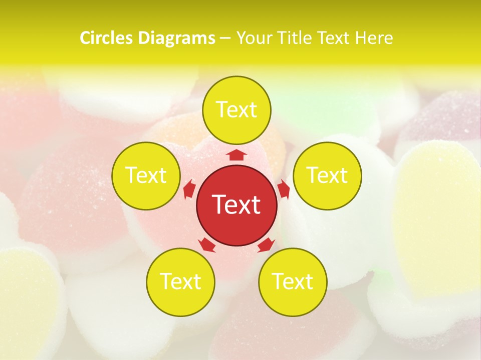 A Pile Of Candy Hearts Sitting On Top Of A Table PowerPoint Template