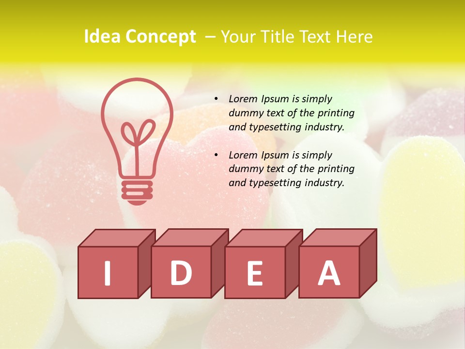 A Pile Of Candy Hearts Sitting On Top Of A Table PowerPoint Template