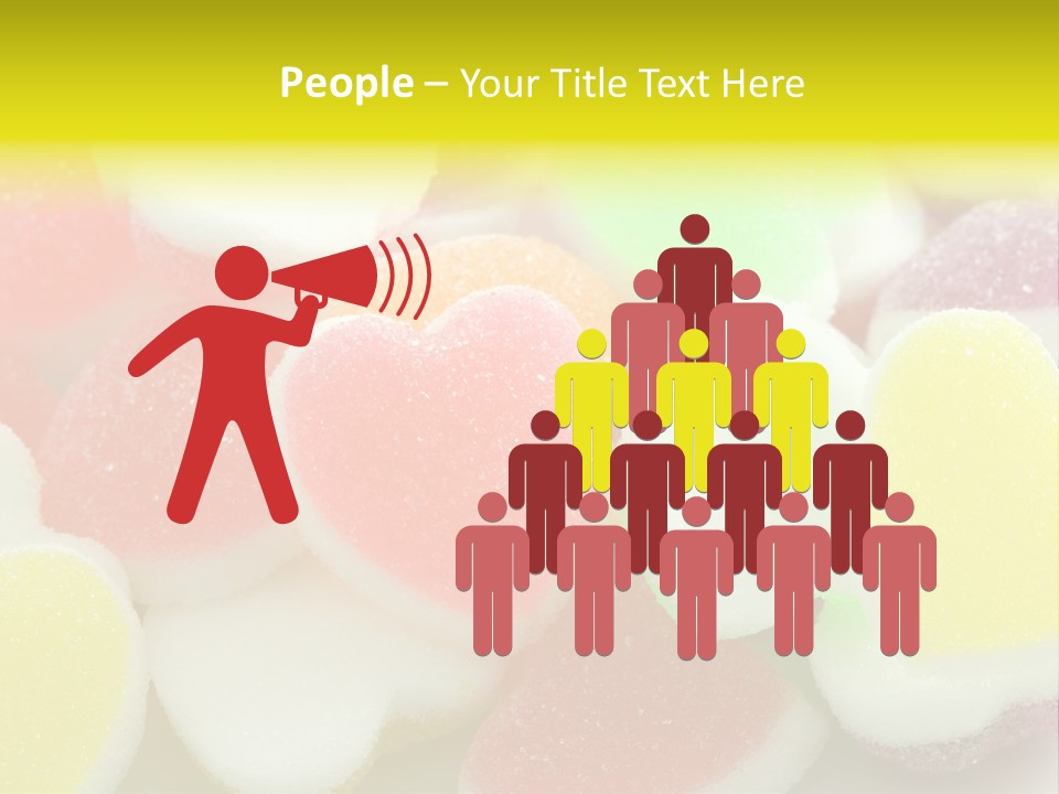 A Pile Of Candy Hearts Sitting On Top Of A Table PowerPoint Template