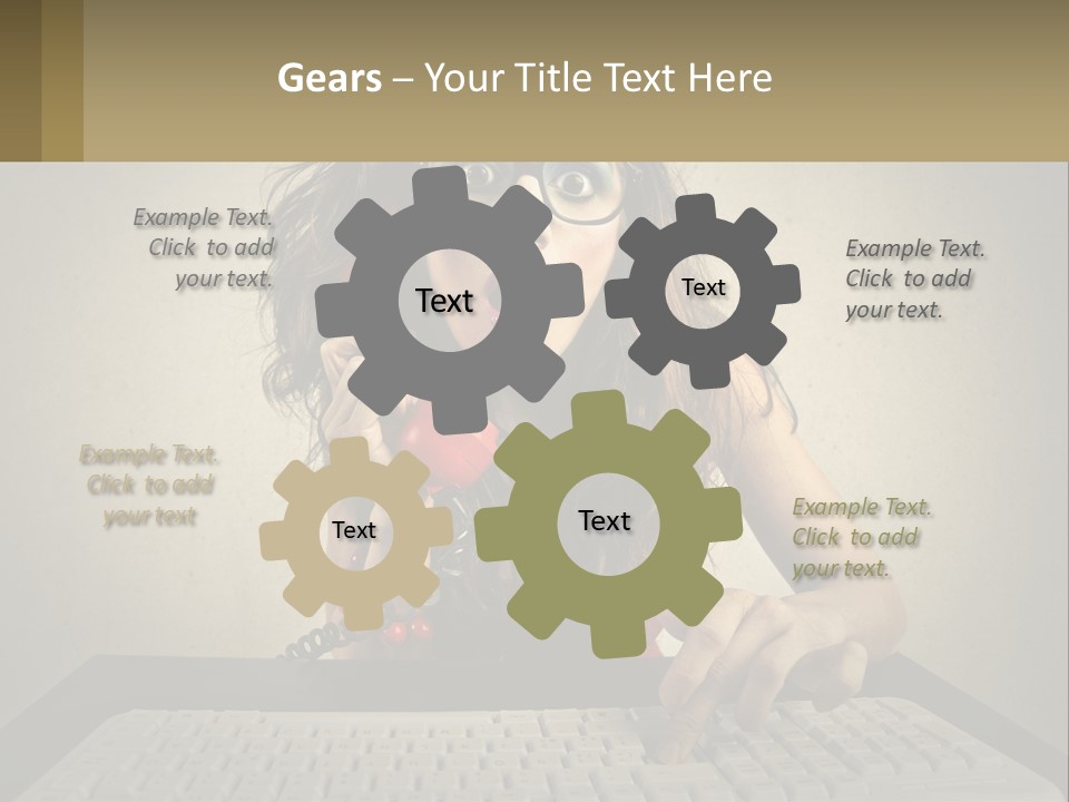 A Woman Holding A Red Telephone Up To Her Face PowerPoint Template