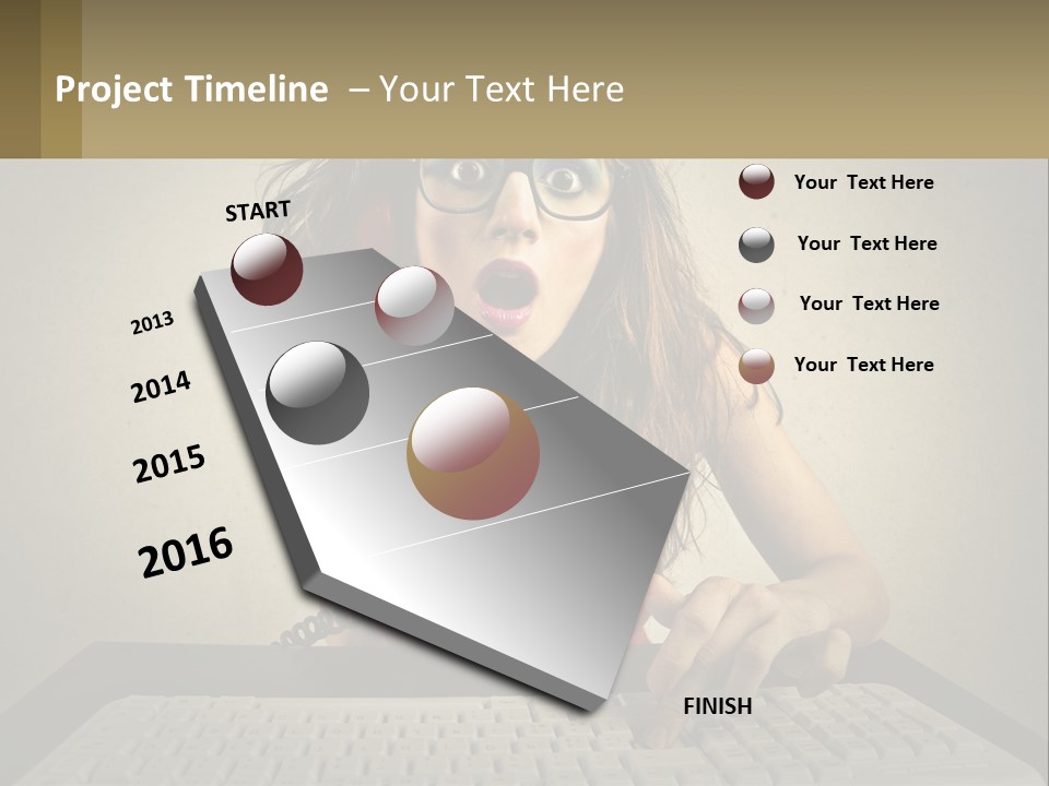 A Woman Holding A Red Telephone Up To Her Face PowerPoint Template