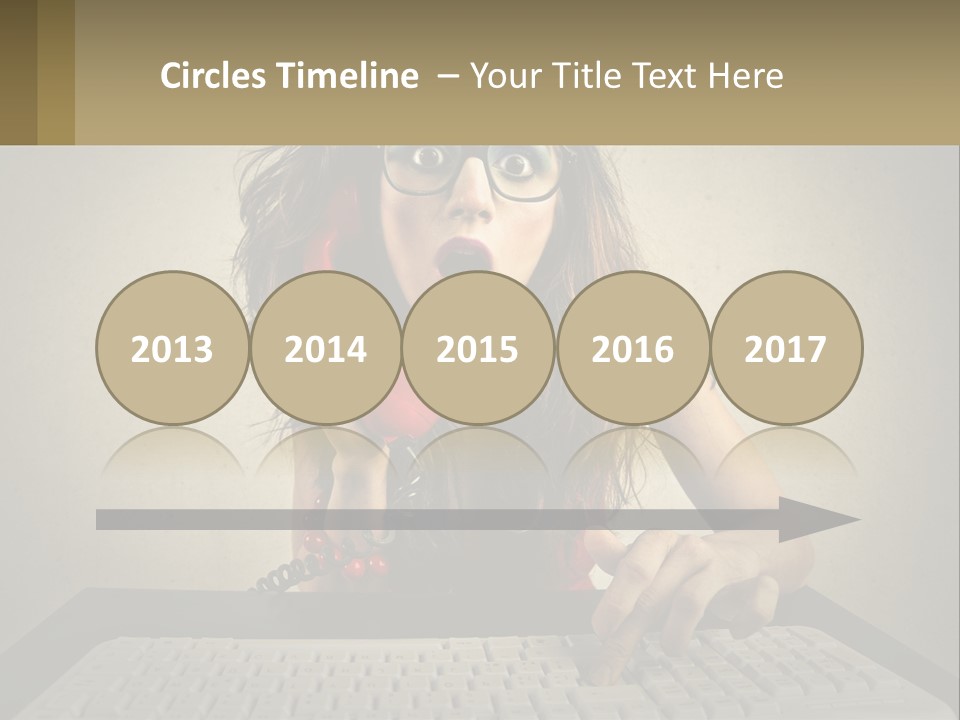 A Woman Holding A Red Telephone Up To Her Face PowerPoint Template