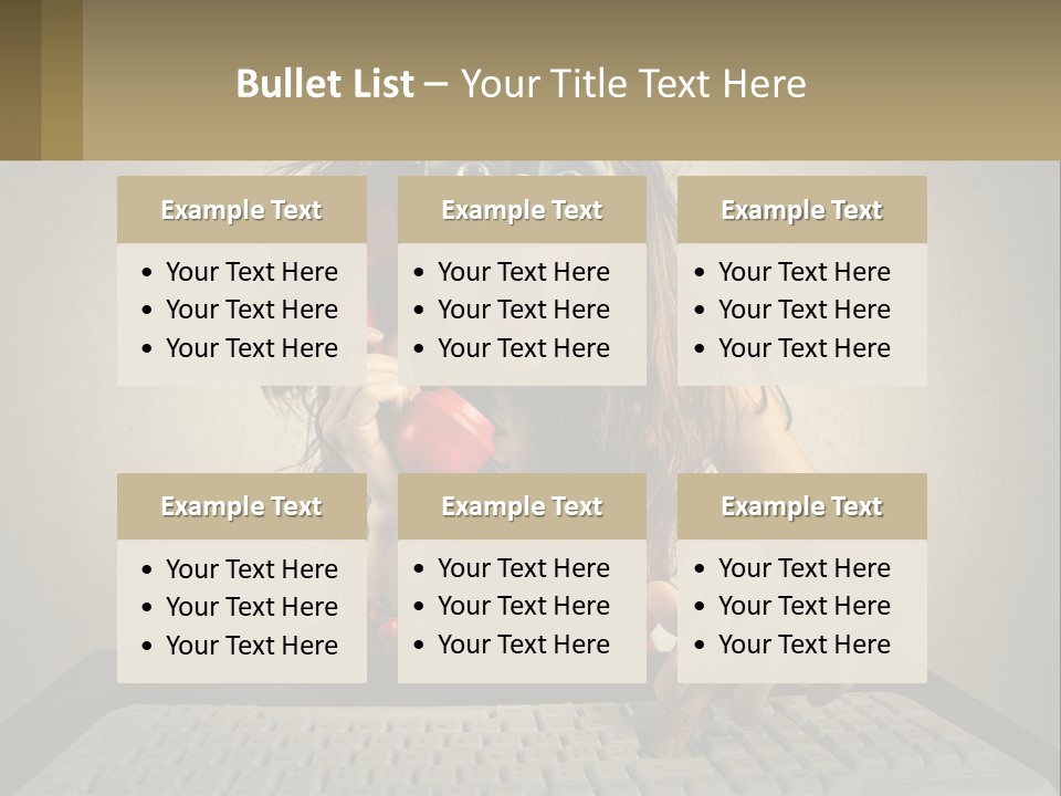 A Woman Holding A Red Telephone Up To Her Face PowerPoint Template