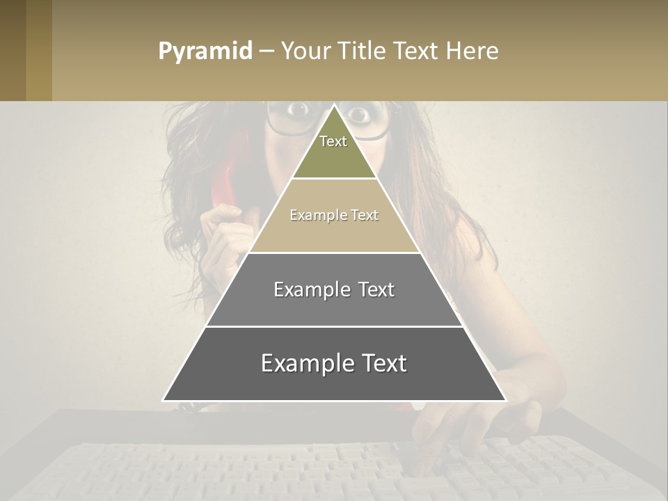 A Woman Holding A Red Telephone Up To Her Face PowerPoint Template