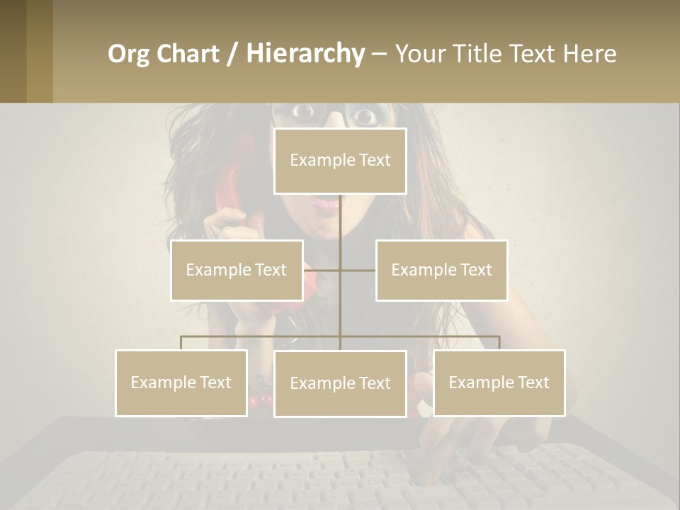 A Woman Holding A Red Telephone Up To Her Face PowerPoint Template