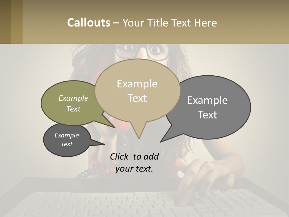 A Woman Holding A Red Telephone Up To Her Face PowerPoint Template