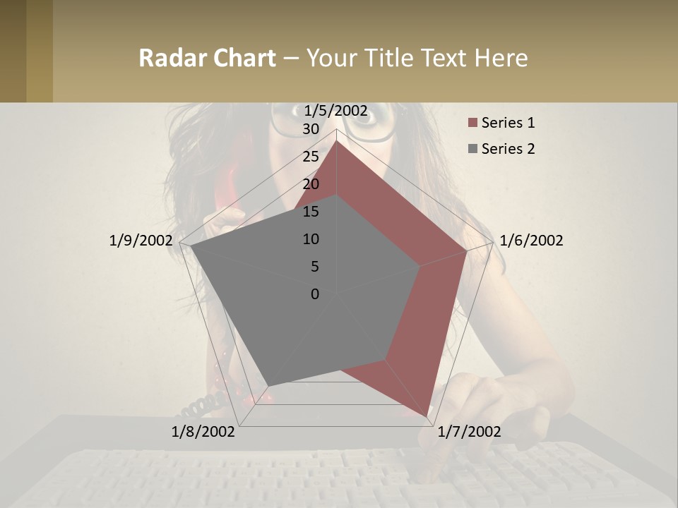 A Woman Holding A Red Telephone Up To Her Face PowerPoint Template