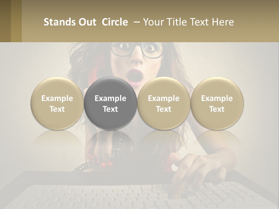 A Woman Holding A Red Telephone Up To Her Face PowerPoint Template