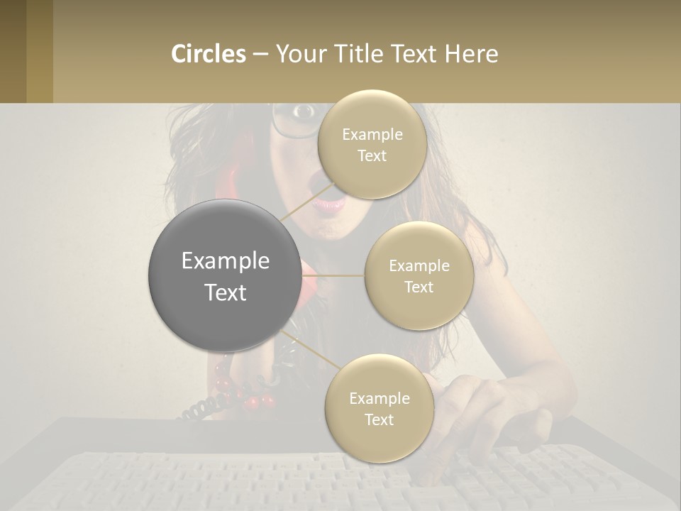 A Woman Holding A Red Telephone Up To Her Face PowerPoint Template