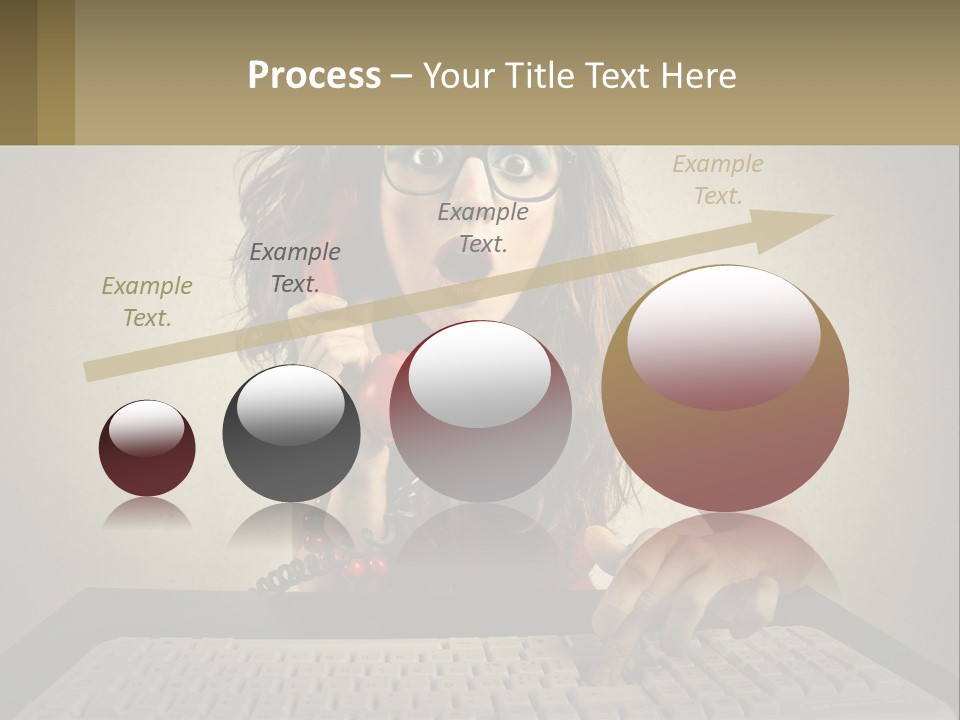 A Woman Holding A Red Telephone Up To Her Face PowerPoint Template