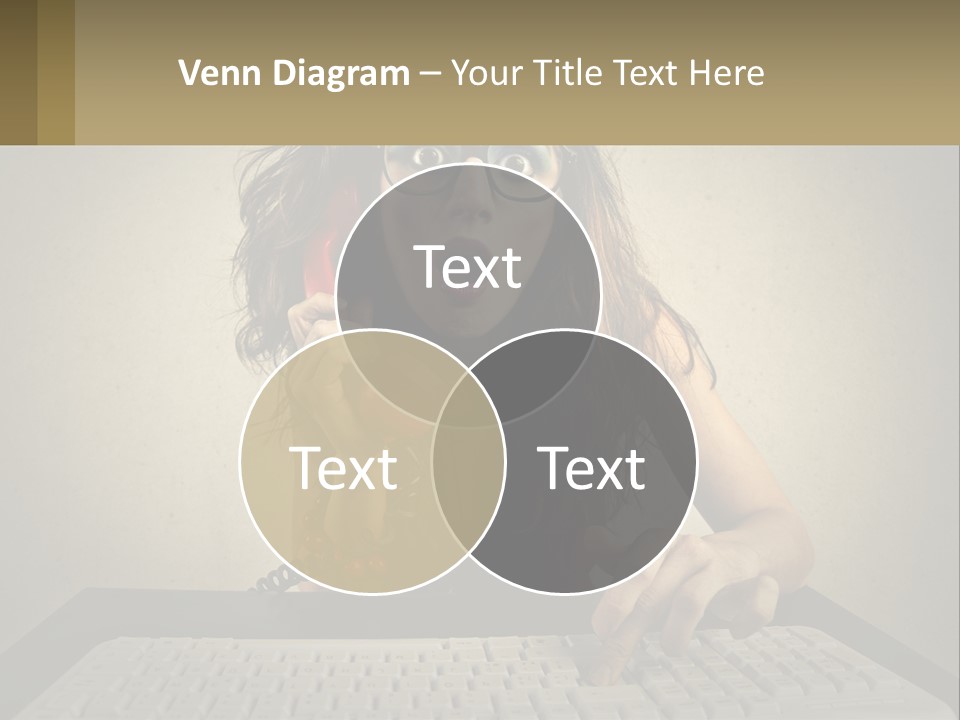 A Woman Holding A Red Telephone Up To Her Face PowerPoint Template