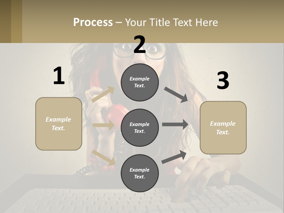 A Woman Holding A Red Telephone Up To Her Face PowerPoint Template