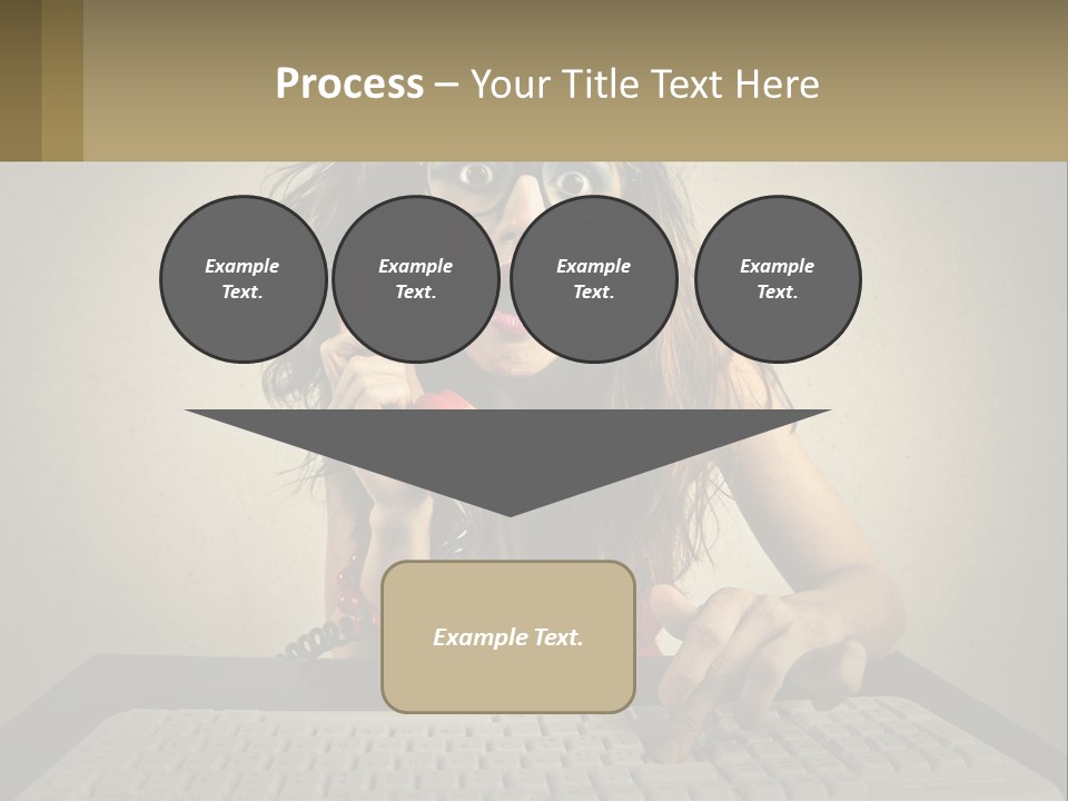 A Woman Holding A Red Telephone Up To Her Face PowerPoint Template