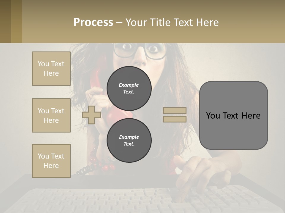 A Woman Holding A Red Telephone Up To Her Face PowerPoint Template