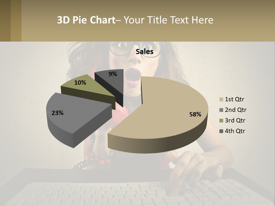 A Woman Holding A Red Telephone Up To Her Face PowerPoint Template
