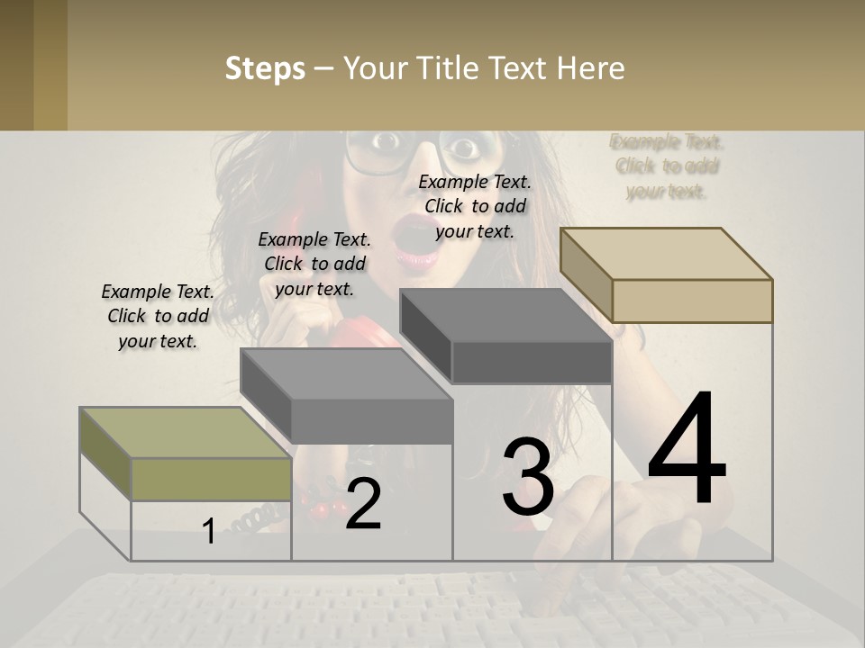 A Woman Holding A Red Telephone Up To Her Face PowerPoint Template