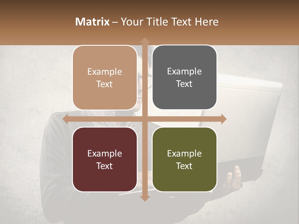 A Man In Glasses Using A Laptop Computer PowerPoint Template