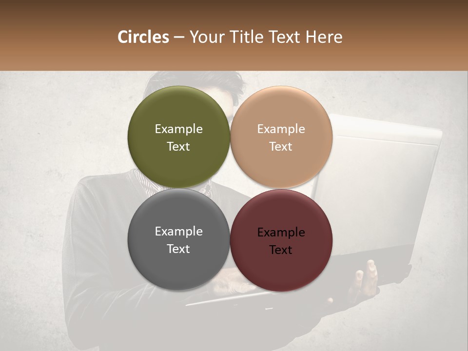 A Man In Glasses Using A Laptop Computer PowerPoint Template