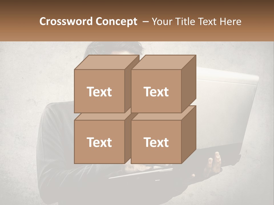 A Man In Glasses Using A Laptop Computer PowerPoint Template